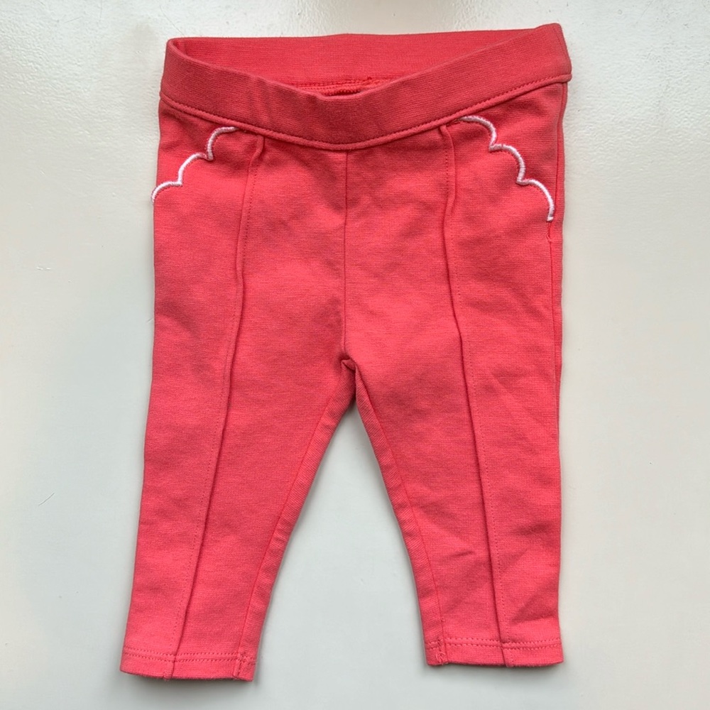 Janie and Jack pink ponte pant coral 3-6m New without tag